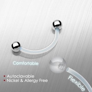 Piercing arcade, langue, surface... en PTFE Flex � boules