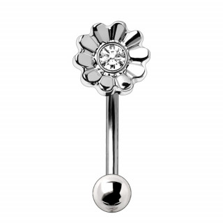 Piercing arcade � fleur vintage sertie