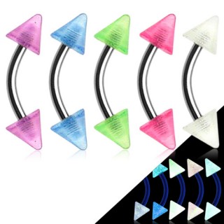 Piercing arcade � pointes fluo translucides