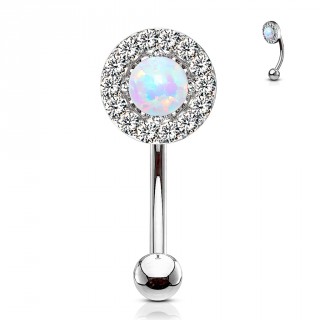Piercing arcade � Opale banche cercl�e de strass