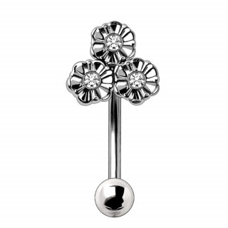 Piercing arcade � petites fleurs vintages serties