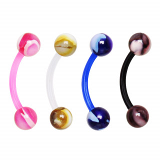 Piercing arcade PTFE � boules marbr�es