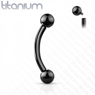 Piercing arcade Titane boules � filetage interne - Noir