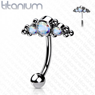 Piercing arcade Titane push-fit � triangle �l�gant - Aurore Bor�ale