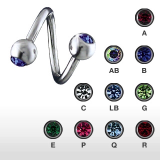 Piercing arcade twist � boules serties