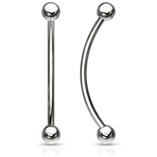 Piercing barbell acier snake eyes courb� inox