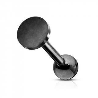 Piercing barbell cartilage � disque plat - Noir (tragus, helix...)