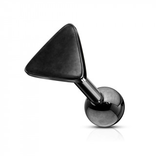Piercing barbell cartilage � triangle - Noir (tragus, helix...)