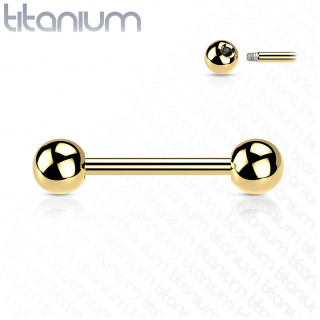 Piercing barbell en titane Dor� (oreille, langue, t�ton...)
