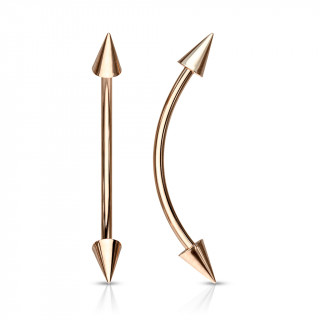 Piercing barbell snake eyes courb� cuivr� � pointes