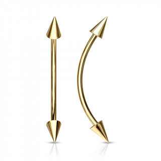 Piercing barbell snake eyes courb� dor� � pointes
