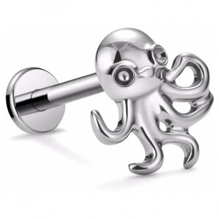 Piercing B�b� Poulpe en Titane pour l�vre et oreille (� filetage interne)