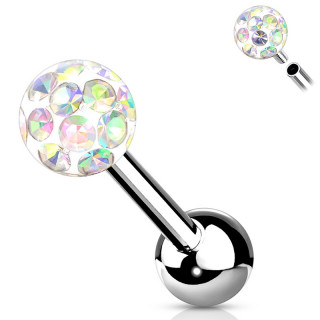 Piercing cartilage acier � boule f�rido (filetage interne) - Aurore Bor�ale