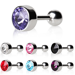 Piercing cartilage acier � cristal facett�
