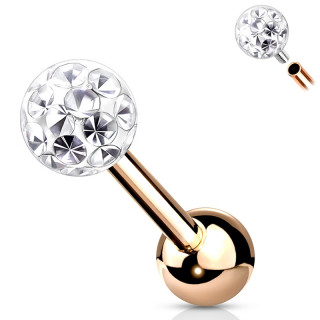 Piercing cartilage acier cuivr� � boule f�rido (filetage interne)