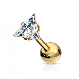Piercing cartilage acier dor� � Triangle Zirconium