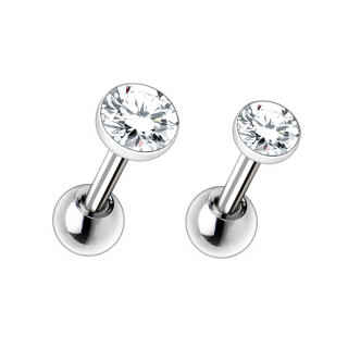 Piercing cartilage acier � zirconium clair