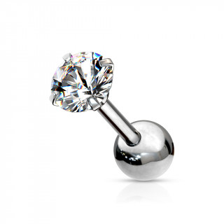 Piercing d'oreille cartilage acier � Zirconium rond