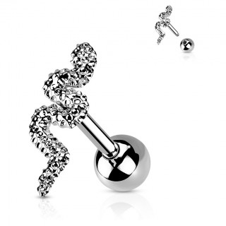 Piercing cartilage Argent� � serpent aspect perl�