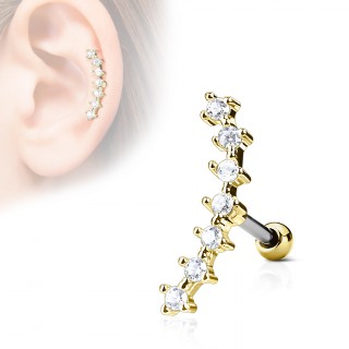 Piercing cartilage arqu� � enfilade de strass - Dor�