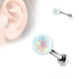 Piercing cartilage avec perle d'Opale � filetage interne
