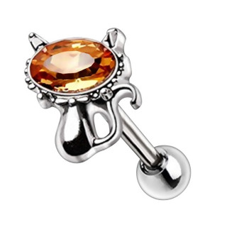 Piercing cartilage chat � topaze synth�tique