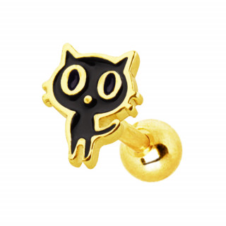 Piercing cartilage chat noir et dor�