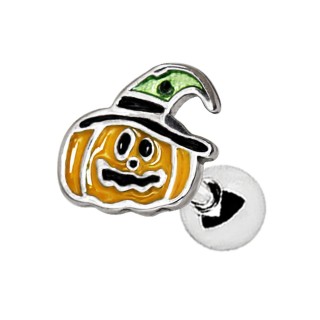 Piercing cartilage � citrouille d'Halloween