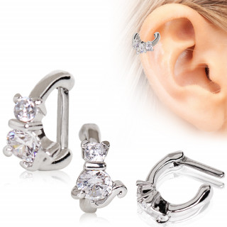 Piercing cartilage clickers � chat strass