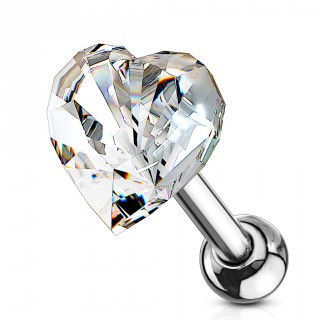 Piercing cartilage � coeur de cristal clair
