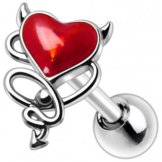 Piercing cartilage coeur de d�mon � cornes (h�lix, flat...)
