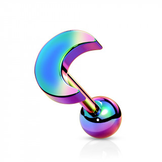 Piercing cartilage � croissant de lune - Arc en ciel