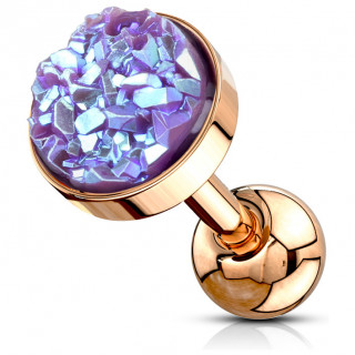 Piercing cartilage cuivr� � druse ronde violette
