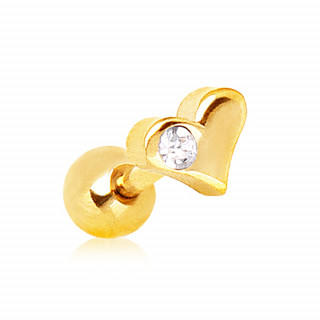 Piercing cartilage dor� coeur strass