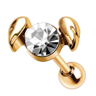 Piercing cartilage dor� zirconia � ailes d'ange