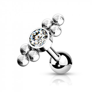 Piercing cartilage � duo de triangles de billes