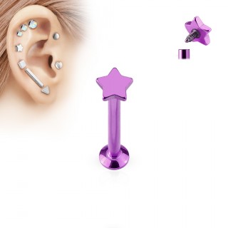 Piercing cartilage labret �toile violette