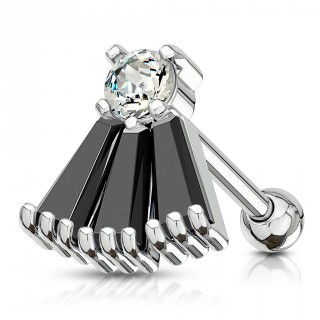 Piercing cartilage � �ventail de zirconiums noirs