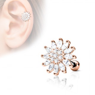 Piercing cartilage fleur �clatante - Cuivr�