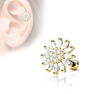 Piercing cartilage fleur �clatante - Dor�