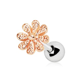 Piercing cartilage fleur fantaisie cuivr�e