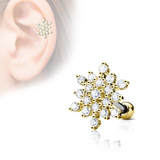 Piercing cartilage flocon de neige strass - Dor�