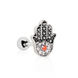 Piercing cartilage Hamsa pav� de strass