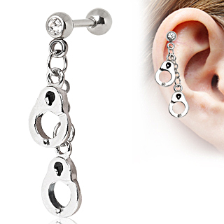 Piercing cartilage h�lix � paire de menottes
