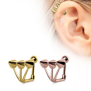 Piercing cartilage h�lix en acier � 3 pointes