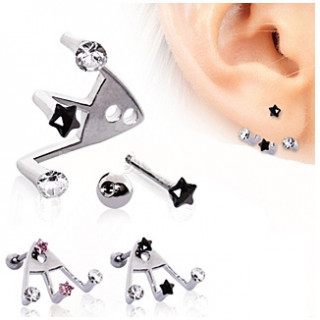 Piercing cartilage h�lix trident strass