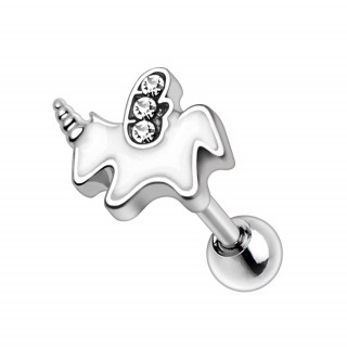 Piercing cartilage licorne �maill�e � ailes strass