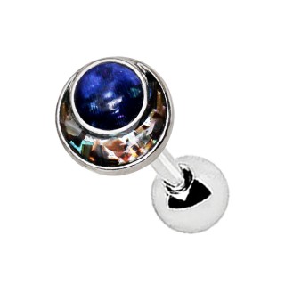 Piercing cartilage lune d'abalone et sph�re galaxie