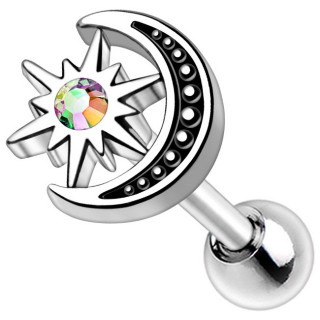 Piercing cartilage lune et �toile polaire