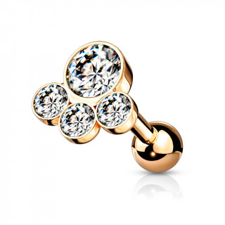 Piercing cartilage patte de chat strass - Cuivr�